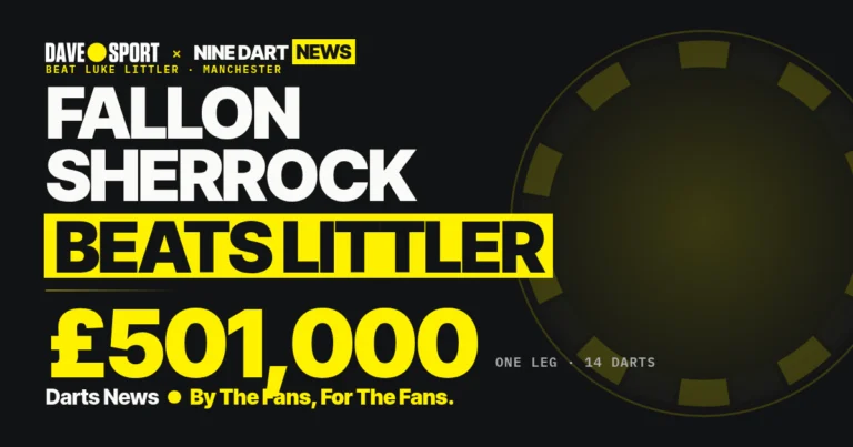 Fallon Sherrock beat Luke Littler in one leg of 501 to win £501,000 on Netflix. Graphic: Dave.Sport